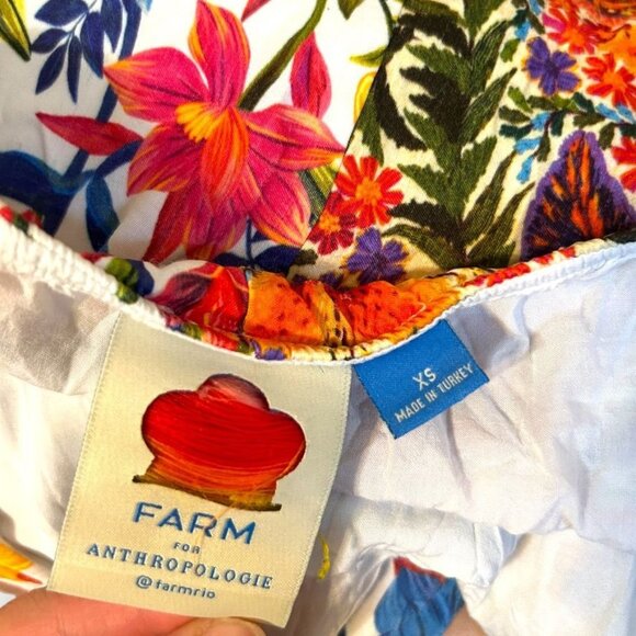 Farm Rio Spliced HalterTop XS Multi Beaded Tie Anthropologie EUC Summer Boho - Picture 8 of 10